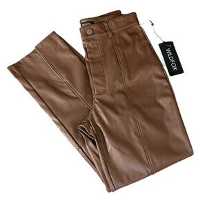 NEW Wildfox Princess Seams Pant Split Hem Vegan Leather Size Small